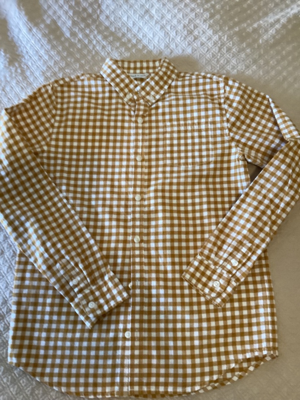 Janie and Jack boys size 16 yellow gingham check flannel